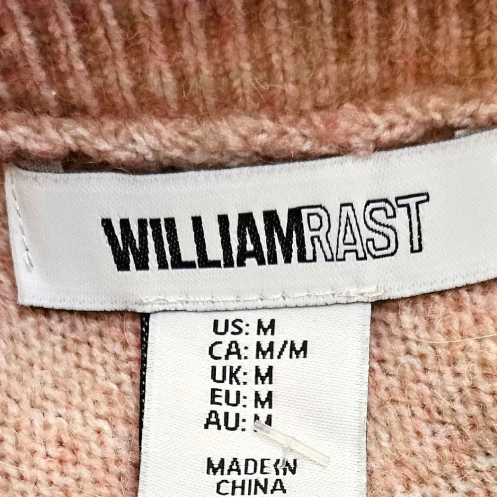 NWT WILLIAM RAST Women's V- Neck Dotted Light Pink Sweater